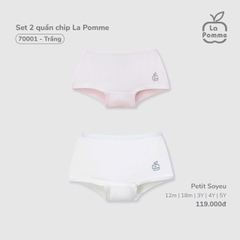 LP - Set 2 quần chip La Pomme - Trắng - 12-18M - SS26.GM