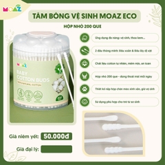 MOAZ - Tăm bông dành cho trẻ em Moaz Eco 200 cái/hộp