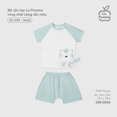 LP - Bộ cộc tay La Pomme rong chơi cùng sắc màu - Xanh - 9-12M - SS25.T7A