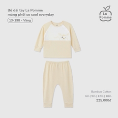 LP S40 - Bộ dài tay La Pomme mảng phối so cool everyday - Vàng - 9-12M - SS25.T7A