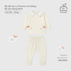 LP S10 - Bộ dài tay La Pomme cúc thẳng Bé yêu bồng bềnh - Vàng - Newborn - SS25.T7A