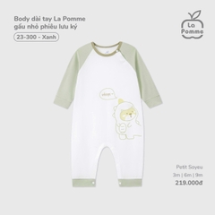 LP - Body dài tay La Pomme gấu nhỏ phiêu lưu ký - Xanh - 3-6M - SS25.T7A
