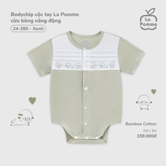LP - Body chip cộc tay La Pomme cừu bông năng động - Xanh - 0-3M - SS25.T7A