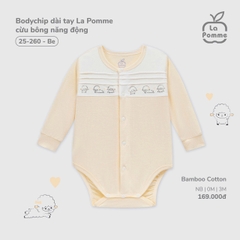 LP - Body chip dài tay La Pomme cừu bông năng động - Be - 0-3M - SS25.T7A