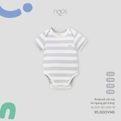 NOUS MINI - Body cộc tay kẻ ngang ghi trắng - SS25.T7B