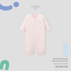 NOUS MINI - Body dài không tất hồng nhạt in con chim - SS25.T7B