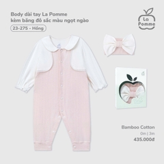 LP - Body dài tay La Pomme kèm băng đô sắc màu ngọt ngào - Hồng - 3-6M - SS25.T7B