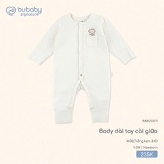 BU - Body dài tay cài giữa - Trắng kem 84D - SS25.T7C