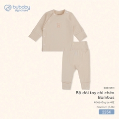 BU S30 - Bộ dài tay cài chéo Bambus - BBB110811 - Hồng be 40E - Newborn - SS25.T4A
