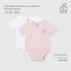 LP - Set 2 Body chip cộc tay La Pomme bé mimi của mẹ - Hồng - 9-12M - SS25.T8A