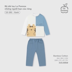 LP S40 - Bộ dài tay La Pomme những người bạn của rừng - Xanh - 6-9M - SS25.T8A