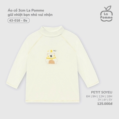 LP - Áo cổ 3cm La Pomme giữ nhiệt bạn nhỏ vui nhộn - Be - 2-3Y - SS25.T8A
