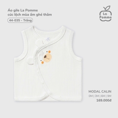LP - Áo gile La Pomme cúc lệch mùa ấm ghé thăm - Trắng - 9-12M - SS25.T8A