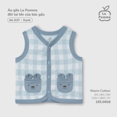LP - Áo gile La Pomme đôi tai lớn của bác gấu - Xanh - 18-24M - SS25.T8A