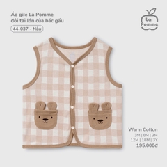 LP - Áo gile La Pomme đôi tai lớn của bác gấu - Nâu - SS25.T8A - Nâu - 9-12M