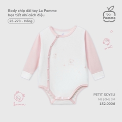 LP - Body chip dài tay La Pomme họa tiết nhí cách điệu - Hồng - 0-3M - SS25.T8A