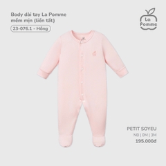 LP - Body dài tay La Pomme mềm mịn (liền tất) - Hồng - Newborn - SS26.GM