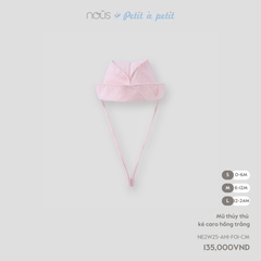 NOUS - Mũ thủy thủ kẻ caro hồng trắng - L - SS25.T8A