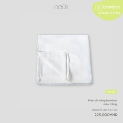 NOUS - Khăn đa năng bamboo màu trắng - FS - SS25.T8A