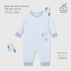 LP - Body dài tay La Pomme Gấu yêu của mẹ - Xanh - SS25.T9B