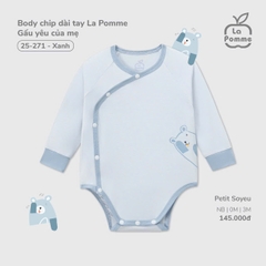 LP - Body chip dài tay La Pomme Gấu yêu của mẹ - Xanh - SS25.T9B