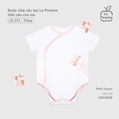 LP - Body chip cộc tay La Pomme Gấu yêu của mẹ - Trắng - 3-6M - SS25.T9B