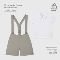 LP - Bộ cộc tay La Pomme Mùa hè dễ chịu - Trắng - SS25.T9B