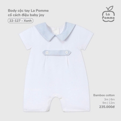 LP - Body cộc tay La Pomme cổ cách điệu baby joy - Xanh - 3-6M - SS25.T9B
