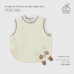 LP - Áo gile La Pomme vạt bầu happy face - Vàng - 18-24M - SS25.T9B