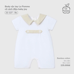 LP - Body cộc tay La Pomme cổ cách điệu baby joy - Be - 6-9M - SS25.T9B