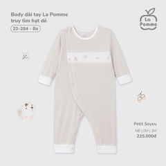 LP S10 - Body dài tay La Pomme truy tìm hạt dẻ - Be - Newborn - SS25.T9B