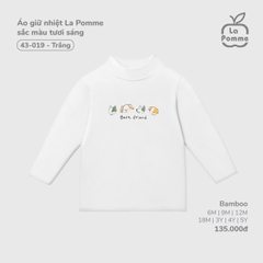 LP - Áo giữ nhiệt La Pomme sắc màu tươi sáng - Trắng - 6-9M - SS25.T9B