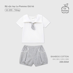 LP - Bộ cộc tay La Pomme chào ngày mới vui nhộn - Trắng - SS25.T9B