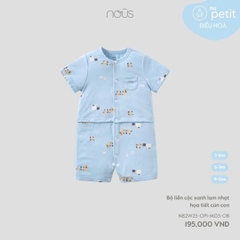NOUS - Body cộc xanh lam nhạt họa tiết cún con - SS25.T10A