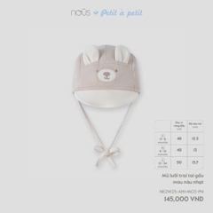 NOUS - Mũ lưỡi trai tai gấu màu nâu nhạt - SS25.T10A