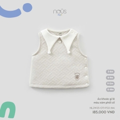 NOUS MINI- Áo khoác Gile màu xám phối cổ - SS25.T10A