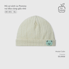 LP - Mũ sơ sinh La Pomme vui đùa cùng gấu nhỏ - Be - SS25.T10B