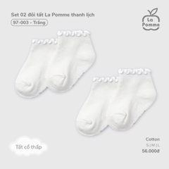 LP - Set 02 đôi tất La Pomme thanh lịch - Trắng - L - SS26.GM