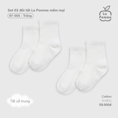 LP - Set 02 đôi tất La Pomme mềm mại - Trắng - SS25.T10B