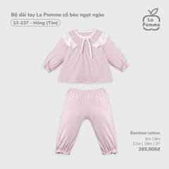 LP S40 - Bộ dài tay La Pomme cổ bèo ngọt ngào - Hồng (Tím) - 6-9M - SS25.T10B