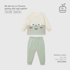 LP - Bộ dài tay La Pomme gương mặt ngộ nghĩnh - Xanh lá - SS25.T10B