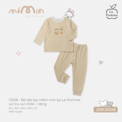 LP - Bộ dài tay mềm mịn by La Pomme vũ trụ vui nhộn - Vàng - SS25.T10B