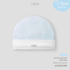 NOUS - Mũ tròn màu xanh phối trắng NB - SS25.T10C