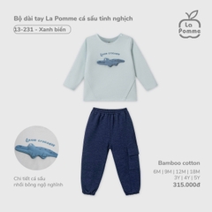 LP - Bộ dài tay La Pomme cá sấu tinh nghịch - Xanh biển - 9-12M - SS25.T10B