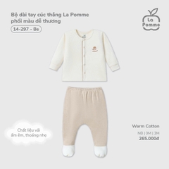 LP - Bộ dài tay cúc thẳng La Pomme phối màu dễ thương - Be - SS25.T11A