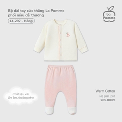 LP - Bộ dài tay cúc thẳng La Pomme phối màu dễ thương - Hồng - SS25.T11A