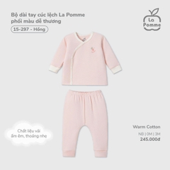 LP - Bộ dài tay cúc lệch La Pomme phối màu dễ thương - Hồng - SS25.T11A