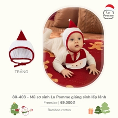 LP - Mũ sơ sinh La Pomme giáng sinh lấp lánh - Trắng - SS25.XMAS