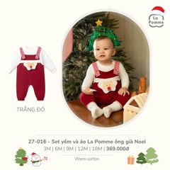 LP - Set yếm và áo La Pomme ông già noel - Trắng đỏ - SS25.XMAS