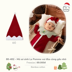 LP - Mũ sơ sinh La Pomme cây thông hạnh phúc - Đỏ - SS25.XMAS